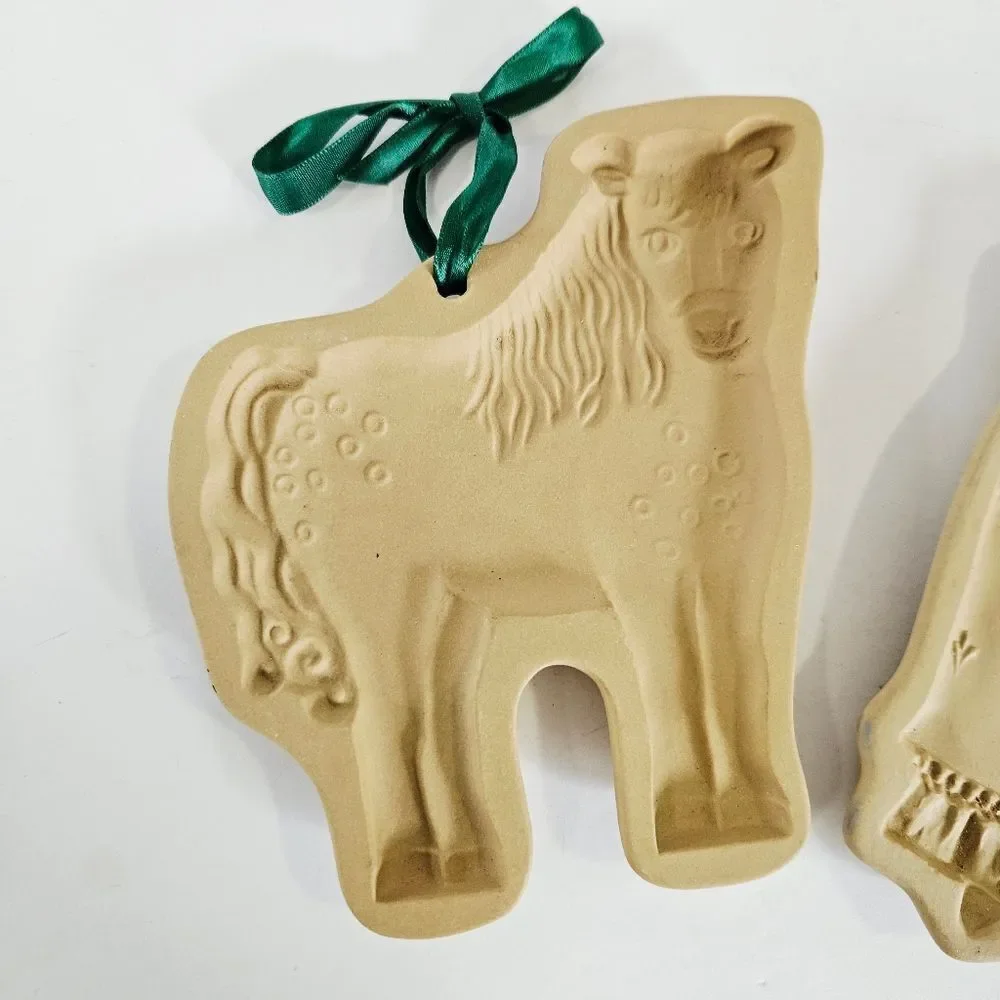Vintage Brown Bag Cookie Art Cookie Mold 1991 1987 Retired Designs Angel & Horse
